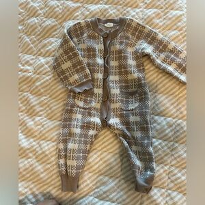 Jamie Kay Cozy mauve Plaid Kids One Piece